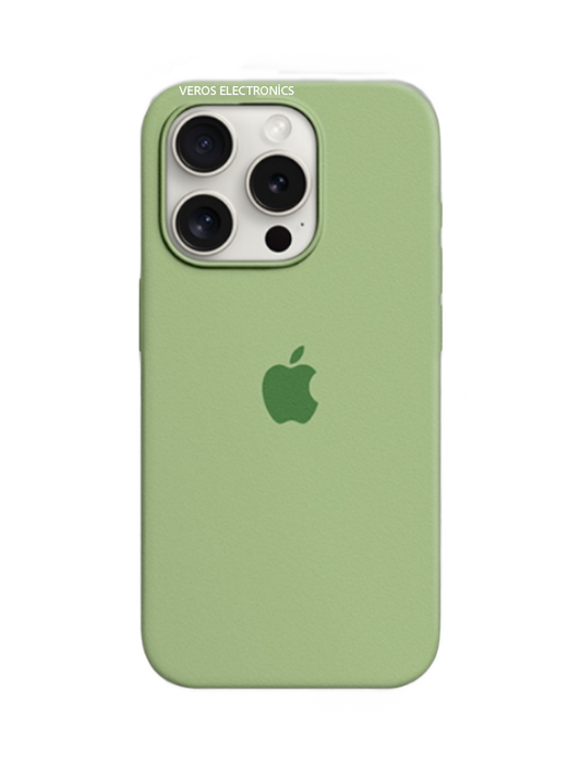 İphone Uyumlu Logolu İçi Kadifeli Lansman Silikon Kılıf Fıstık Yeşil