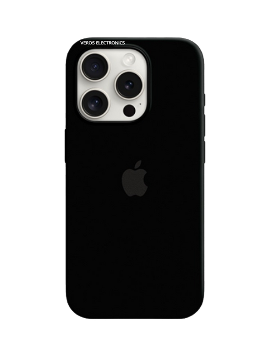 İphone Uyumlu Logolu İçi Kadifeli Lansman Silikon Kılıf Siyah