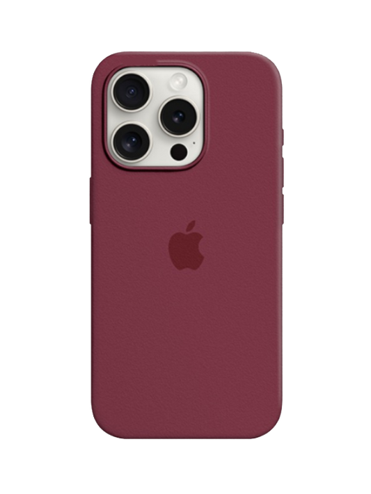 İphone Uyumlu Logolu İçi Kadifeli Lansman Silikon Kılıf Bordo