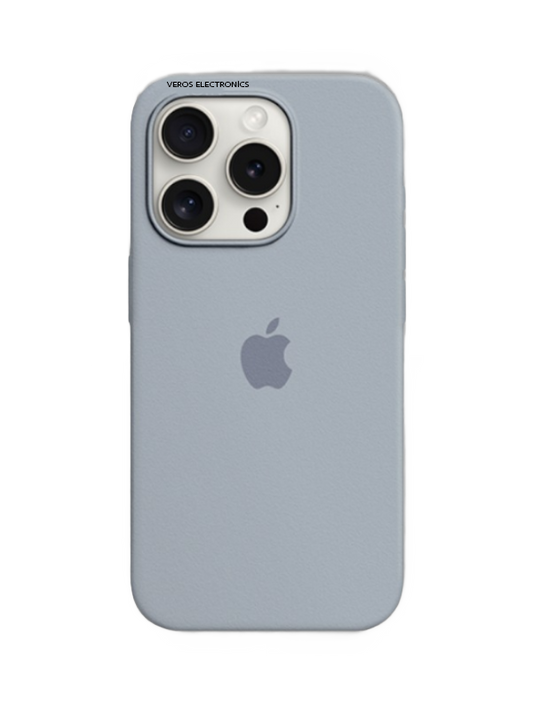 İphone Uyumlu Logolu İçi Kadifeli Lansman Silikon Kılıf Gri