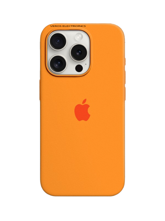 İphone Uyumlu Logolu İçi Kadifeli Lansman Silikon Kılıf Turuncu